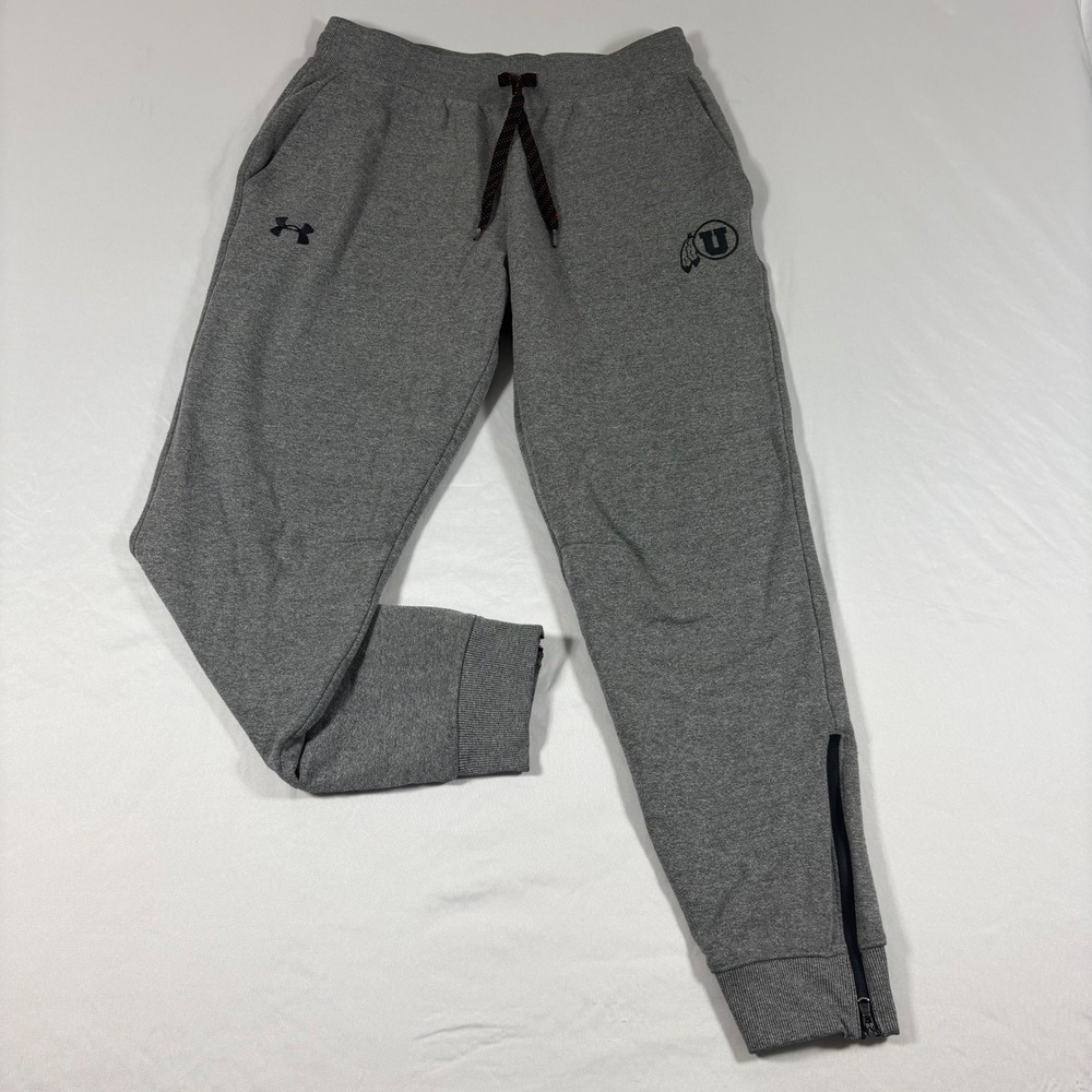 Under Armour Utah Utes Men's Size L Gray ColdGear Sweatpants Joggers Athleisure